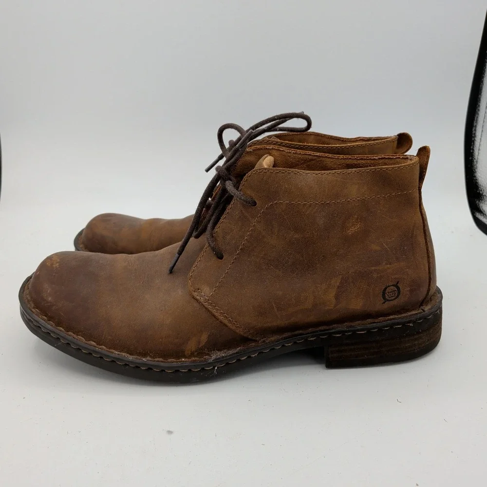 Born Harrison Chukka Boots Mens Brown Leather Desert Size 9.5M Rugged Casual
